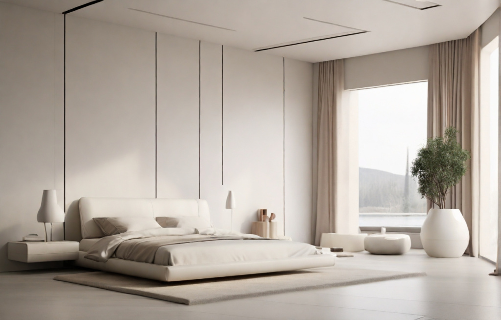 Спальня в стиле минимализм, освещение в спальне